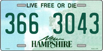 NH license plate 3663043