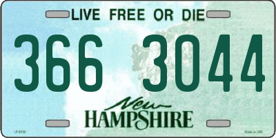 NH license plate 3663044