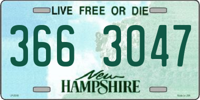 NH license plate 3663047