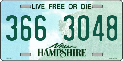 NH license plate 3663048