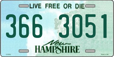 NH license plate 3663051
