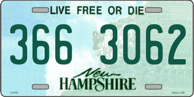 NH license plate 3663062