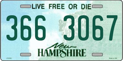 NH license plate 3663067