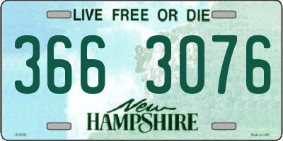 NH license plate 3663076