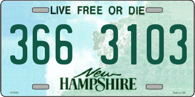 NH license plate 3663103