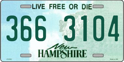 NH license plate 3663104