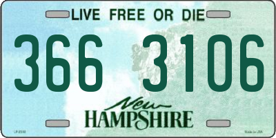 NH license plate 3663106