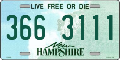 NH license plate 3663111