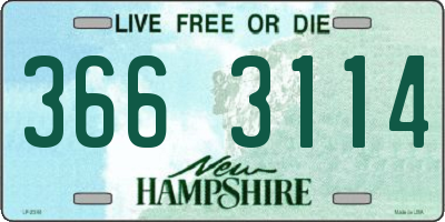 NH license plate 3663114