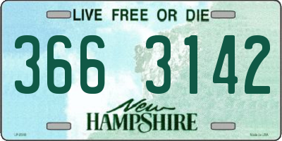 NH license plate 3663142