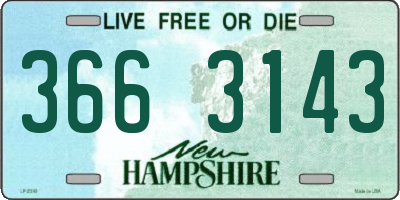 NH license plate 3663143