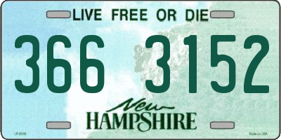 NH license plate 3663152