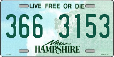 NH license plate 3663153