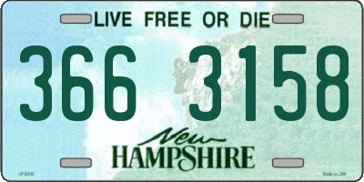 NH license plate 3663158
