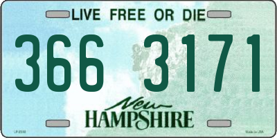 NH license plate 3663171