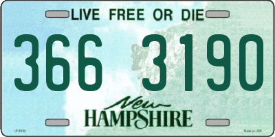 NH license plate 3663190