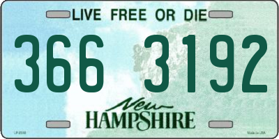 NH license plate 3663192
