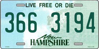 NH license plate 3663194