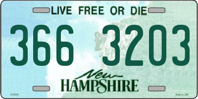 NH license plate 3663203