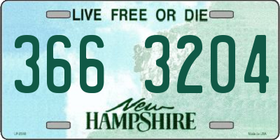 NH license plate 3663204