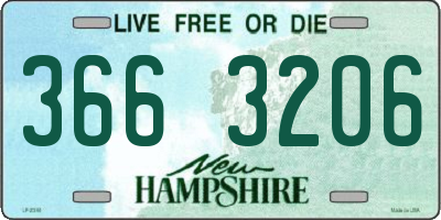 NH license plate 3663206