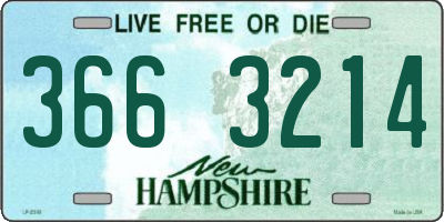 NH license plate 3663214