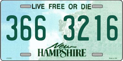 NH license plate 3663216
