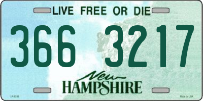 NH license plate 3663217