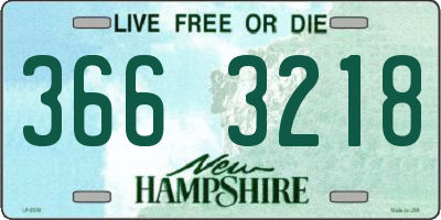 NH license plate 3663218