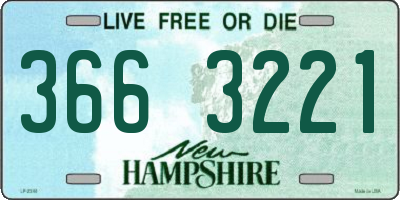 NH license plate 3663221