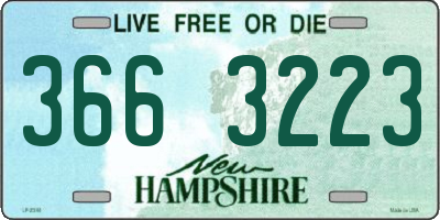 NH license plate 3663223