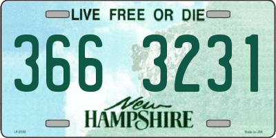 NH license plate 3663231