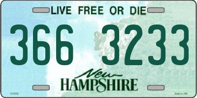 NH license plate 3663233