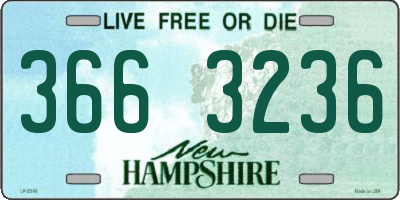 NH license plate 3663236