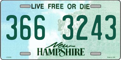 NH license plate 3663243