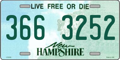 NH license plate 3663252