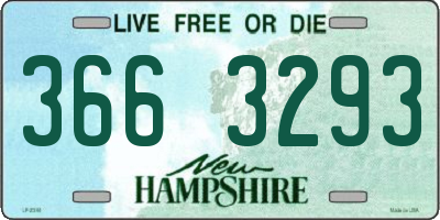 NH license plate 3663293
