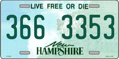 NH license plate 3663353