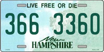 NH license plate 3663360