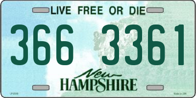 NH license plate 3663361