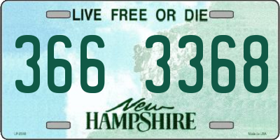 NH license plate 3663368