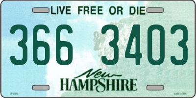 NH license plate 3663403