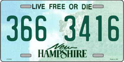 NH license plate 3663416