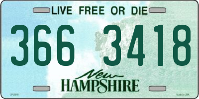 NH license plate 3663418