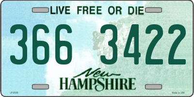 NH license plate 3663422