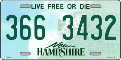 NH license plate 3663432