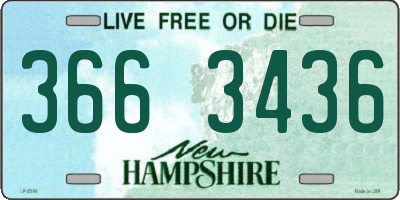 NH license plate 3663436