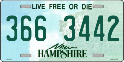 NH license plate 3663442
