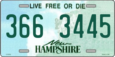 NH license plate 3663445