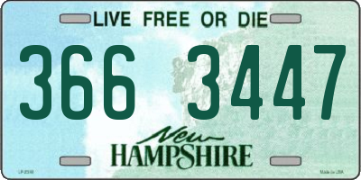 NH license plate 3663447